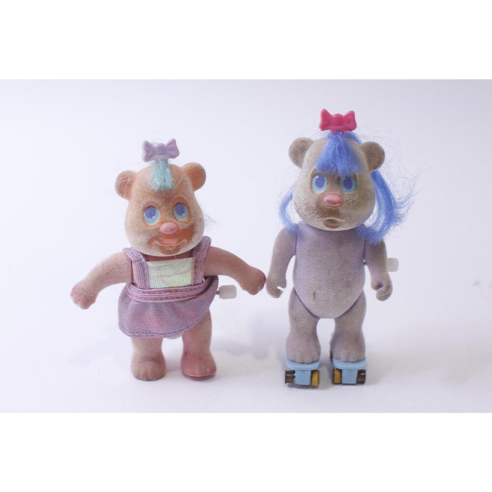 Bitsy Bears, Flocked Wind-up Toys, Tyco, 1990s, Poseable, Cute Animals, FLAW
